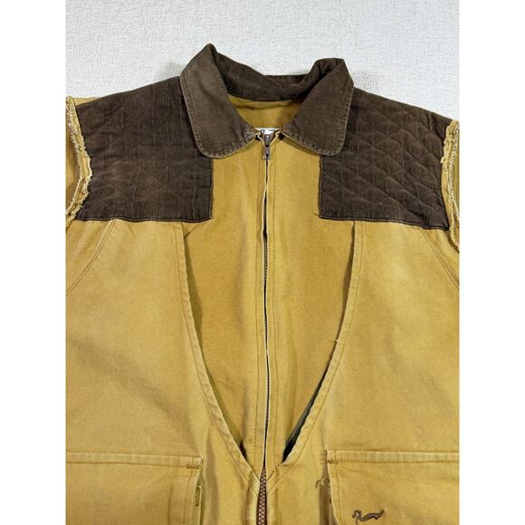 Duxback Men Medium Tan Hunting Zip Front Vest Outdoor Field Shooting Sportswear - Picture 7 of 10